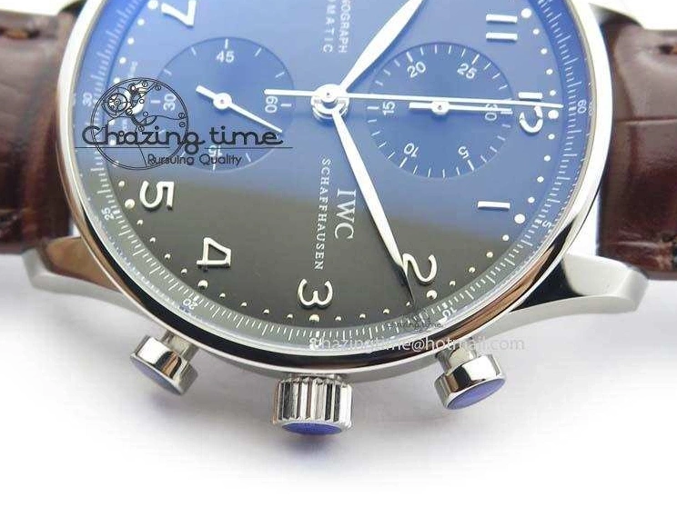 MIROTIME 0721 Supportive Portuguese Chrono IW371431 ZF 1:1 Best Edition Gray Dial On Brown Leather Strap A79350 (Slim Movement) 7261